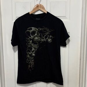 Black Men's Graphic Skull Tee